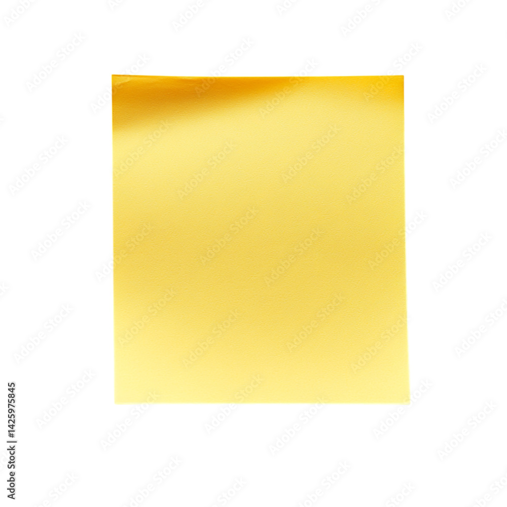 square yellow sticky note curled at one edge on transparent background square yellow sticky note curled at one edge on transparent background