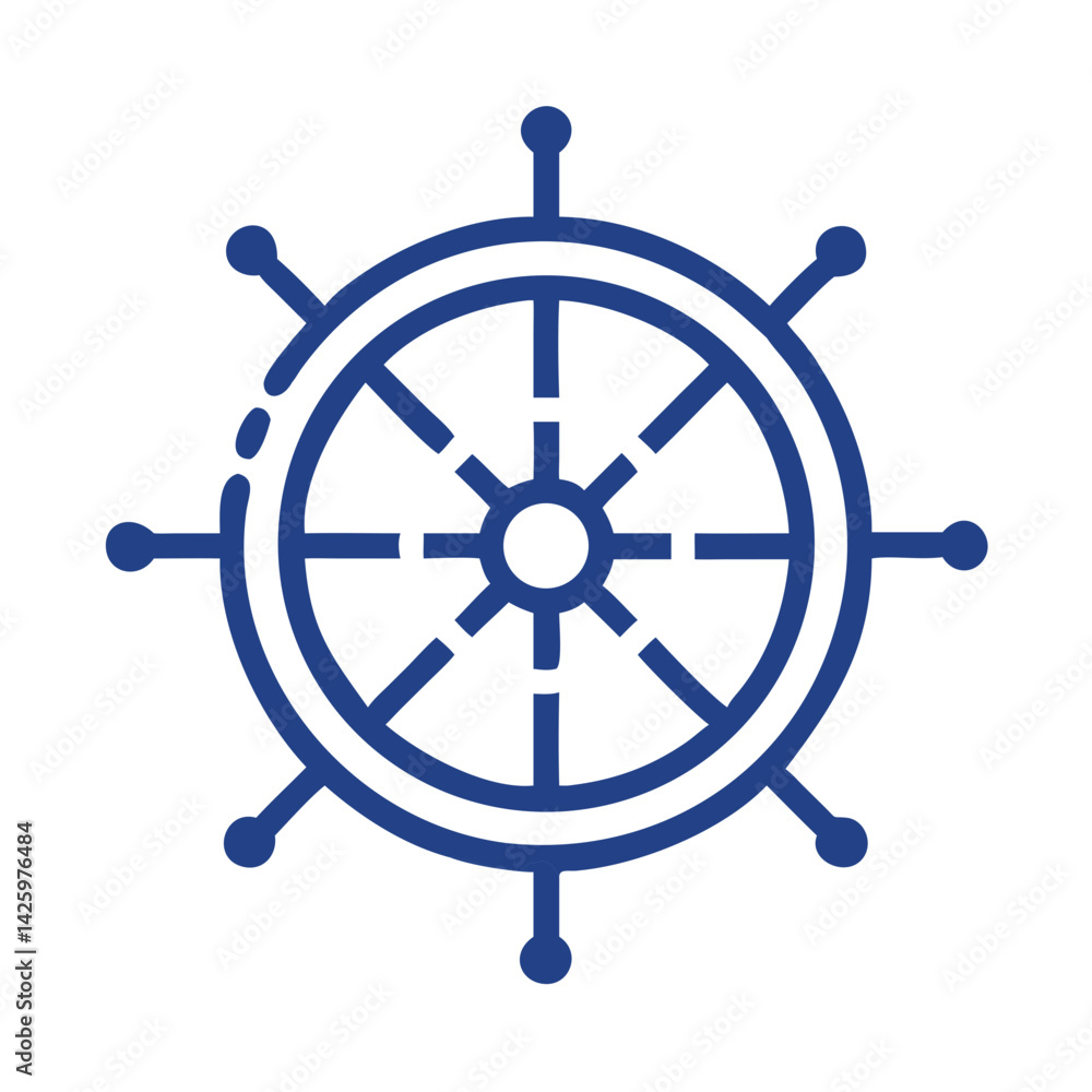 Ship Wheel Icon Representing Leadership or Strategy Ship Wheel Icon Representing Leadership or Strategy