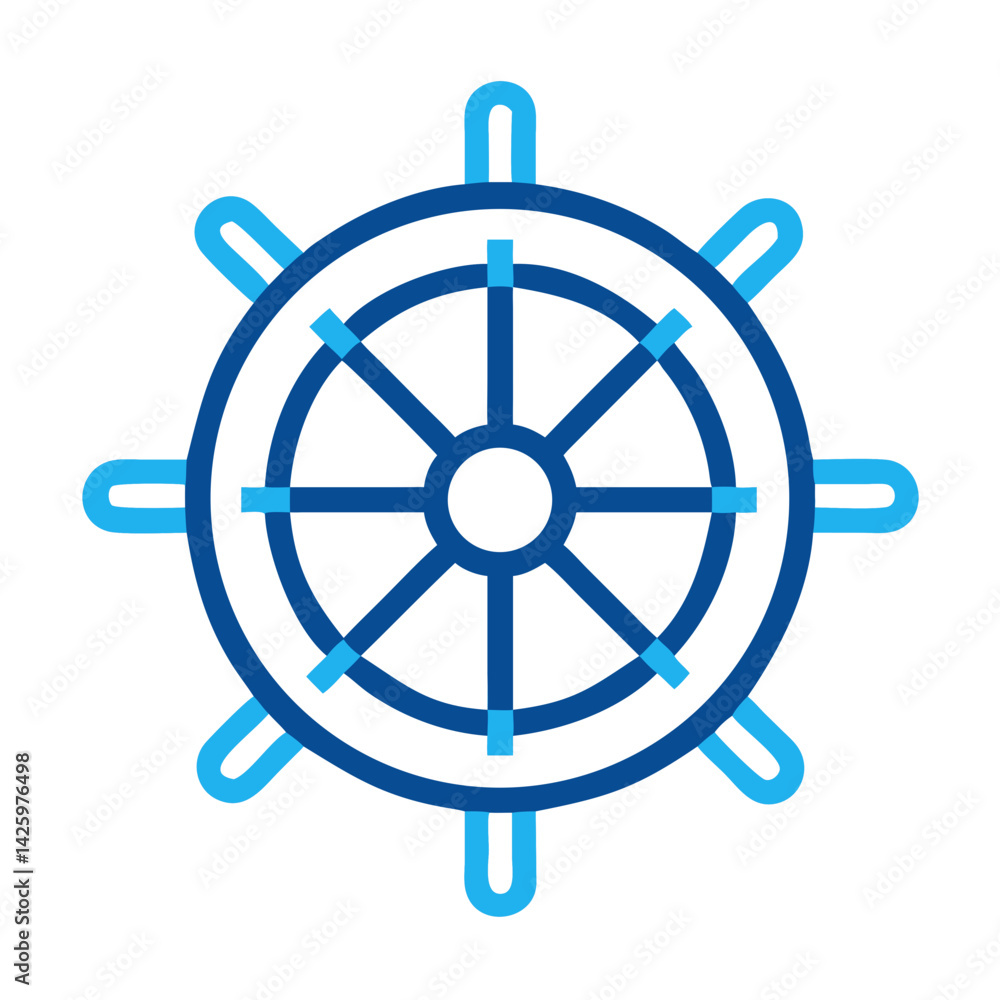 Ship Wheel Icon Representing Leadership or Strategy Ship Wheel Icon Representing Leadership or Strategy