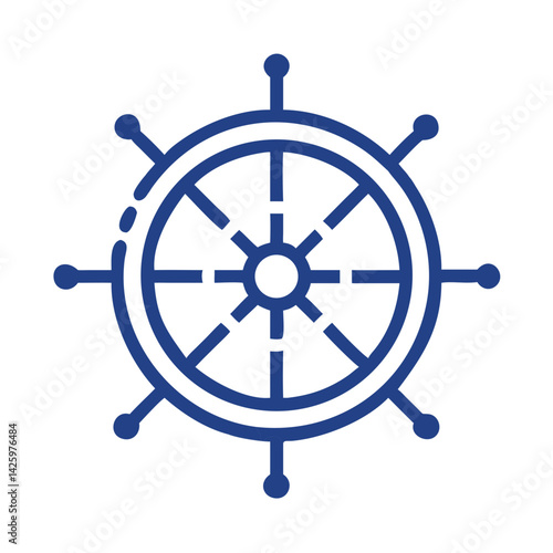 Ship Wheel Icon Representing Leadership or Strategy