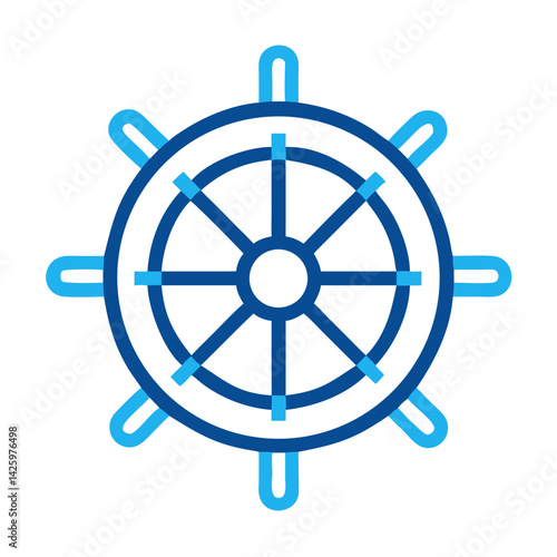 Ship Wheel Icon Representing Leadership or Strategy