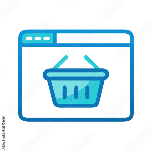  Shopping Basket Icon Representing E-Commerce