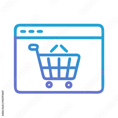  Shopping Basket Icon Representing E-Commerce