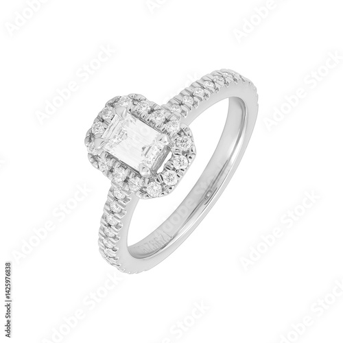 silver ring with diamonds