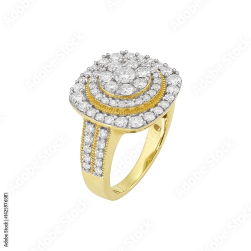 gold ring with diamonds