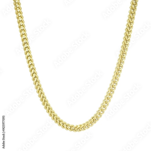 golden necklace isolated on white