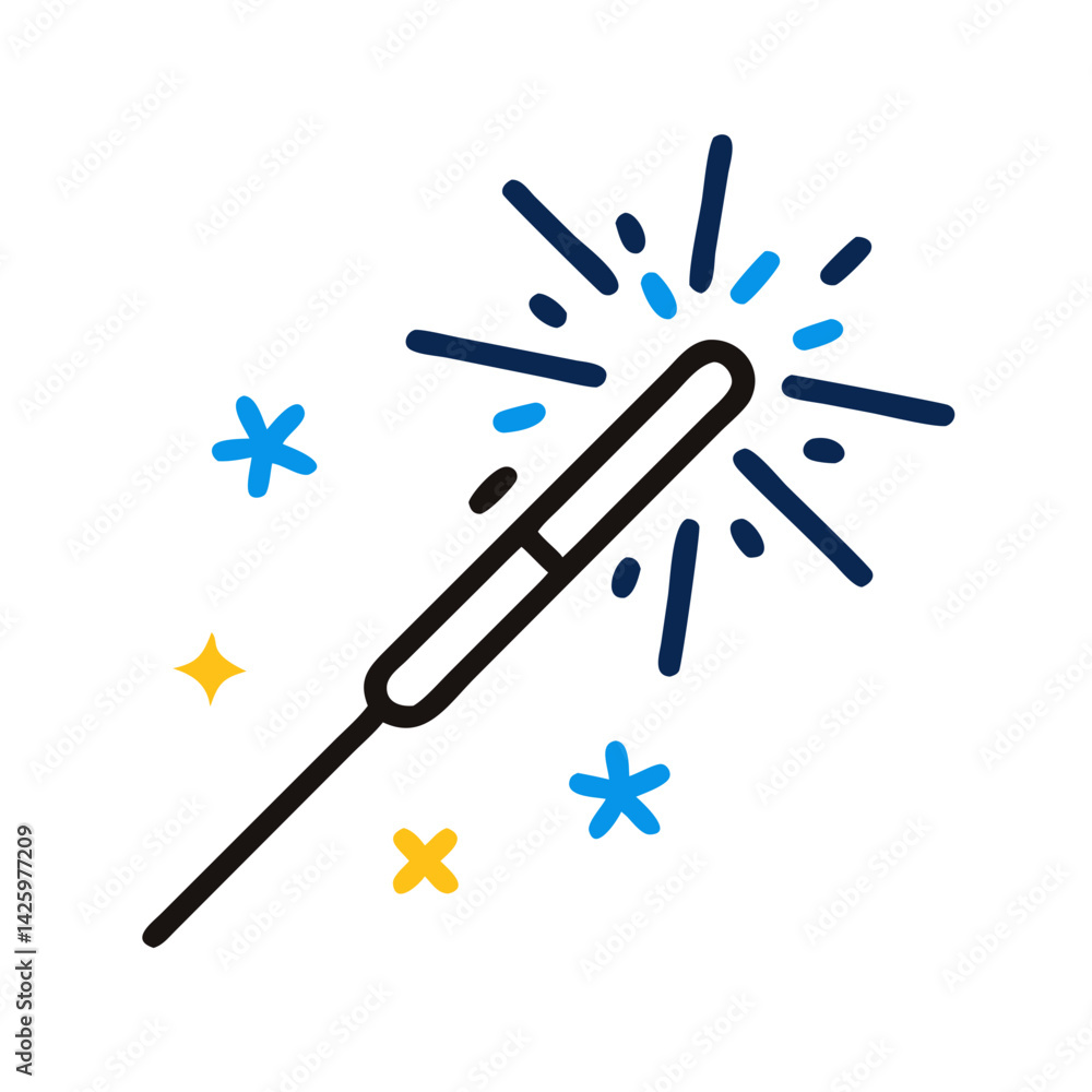 Sparkler Icon Representing Celebration Light Stick Sparkler Icon Representing Celebration Light Stick