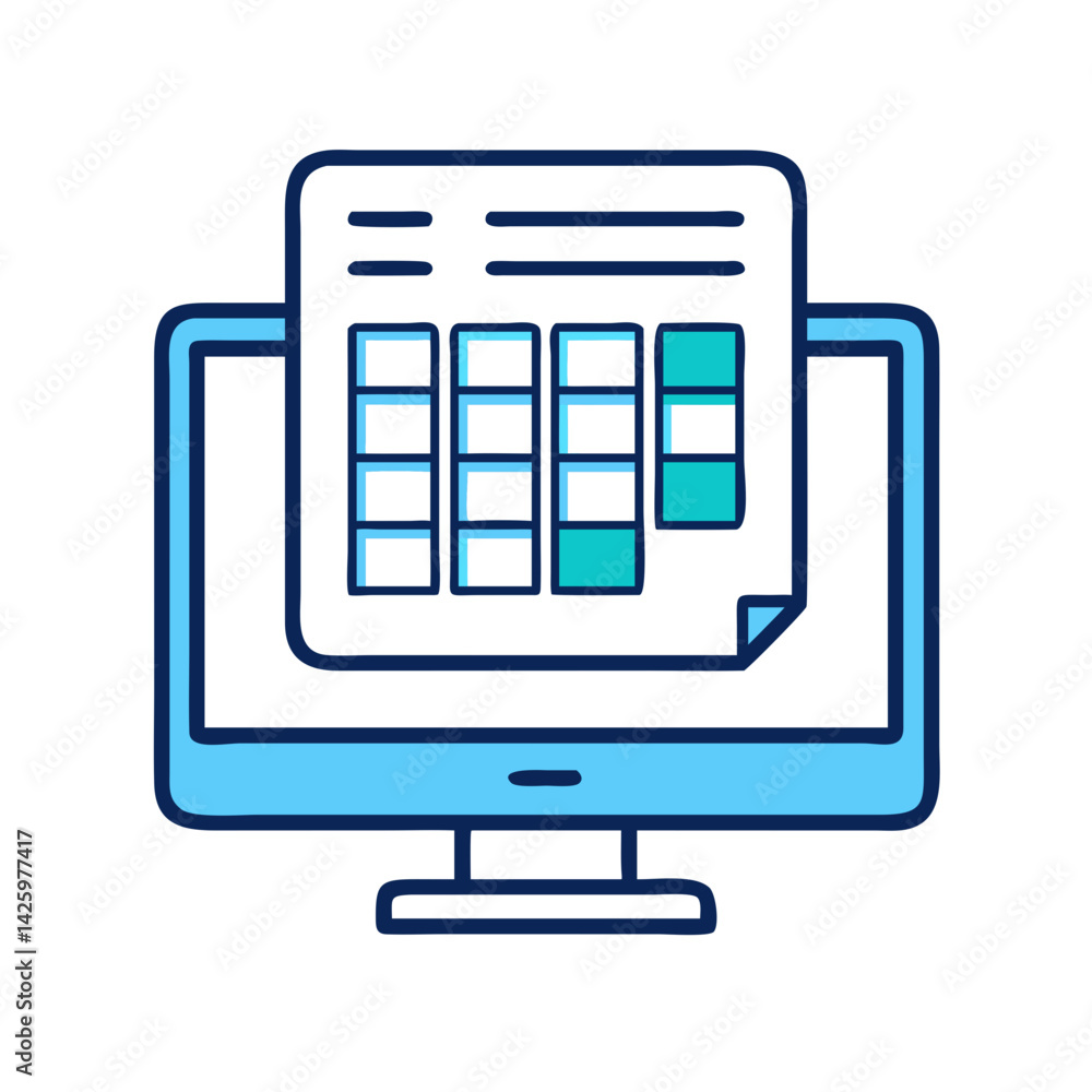 Spreadsheet on Monitor Representing Financial Plan Spreadsheet on Monitor Representing Financial Plan