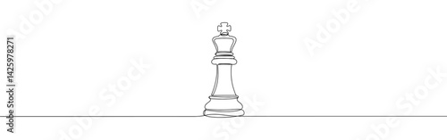 Pawn piece continuous one line drawing. Chess strategy symbol in line style. Vector illustration