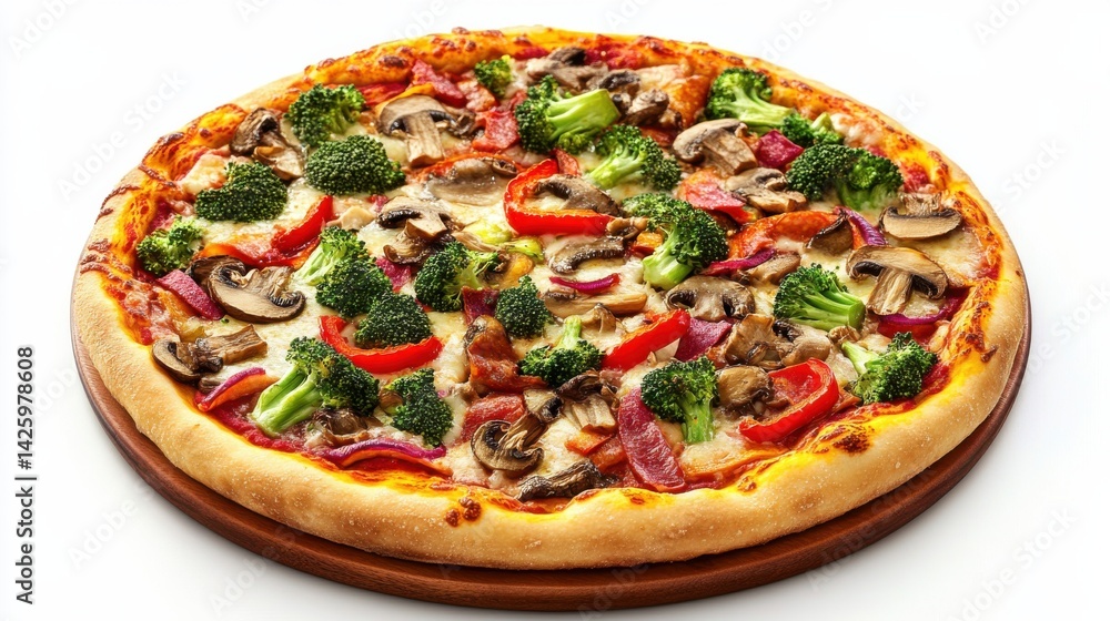 Healthy Vegetarian Pizza with Broccoli and Mushrooms Healthy Vegetarian Pizza with Broccoli and Mushrooms