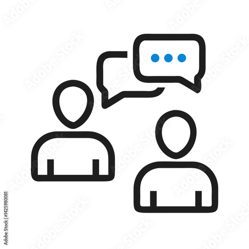 Two Users with Chat Icon Representing Collaborative Communication and Team Interaction