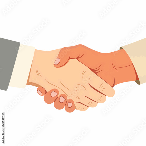 Elderly men shaking hands in gratitude, partnership and respect