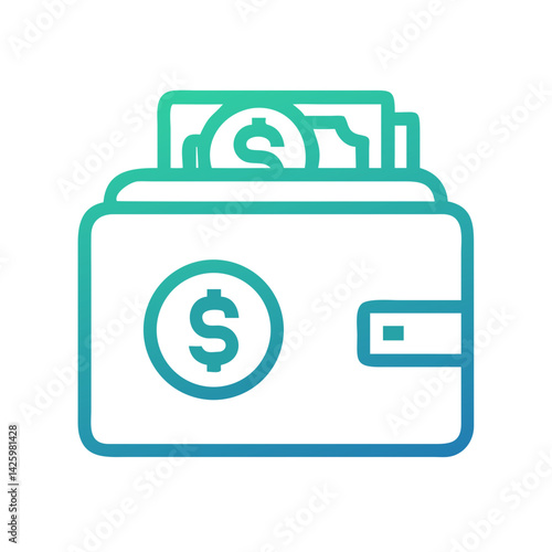 Wallet Icon Representing Personal Finance or Budget Management