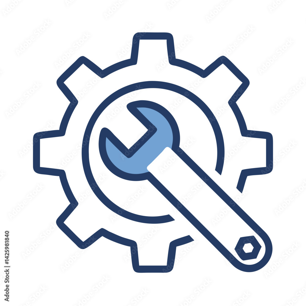 Wrench Tool Icon Representing Technical Support and Maintenance Wrench Tool Icon Representing Technical Support and Maintenance