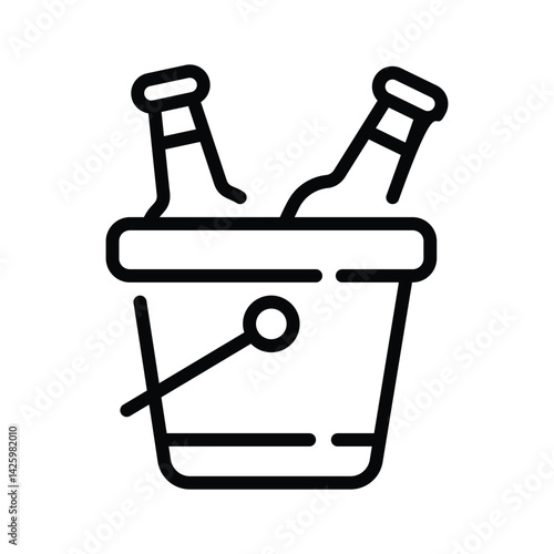 A trendy outline icon of cupcake with a star on it
