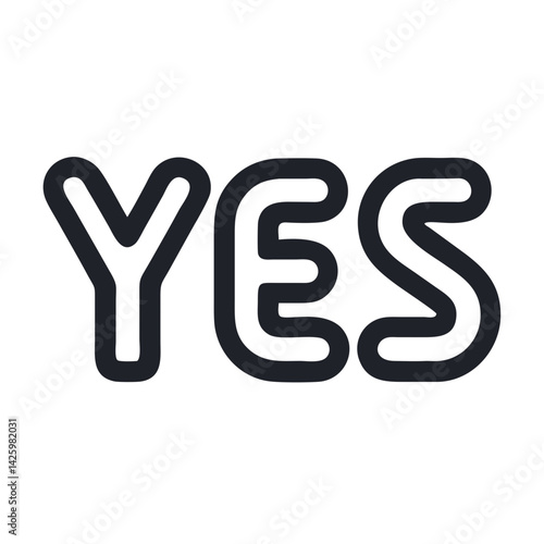 Yes Text Icon Representing Positive Party Response or Agreement