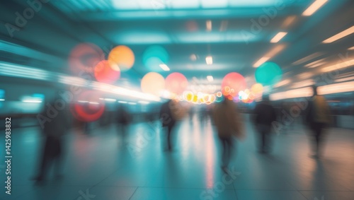 Wallpaper Mural Contemporary Office Interior with Abstract Blue and Green Circular Patterns Torontodigital.ca