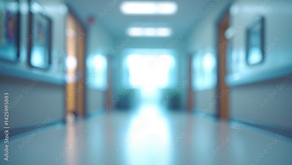 Abstract blurred background of school corridor in a clean university setting Abstract blurred background of school corridor in a clean university setting