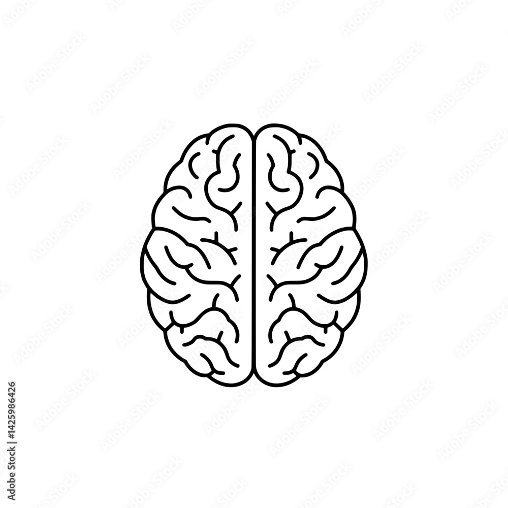 A brain icon representing the concept of mind, mental health, and anatomy