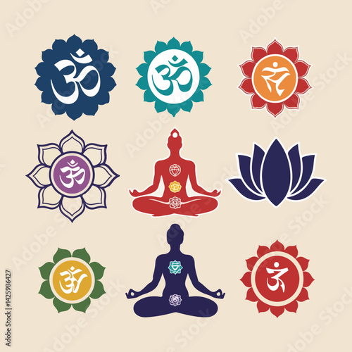 International Yoga Day Solid Color Vector - Yoga Poses, Wellness, Meditation, and Stress Relief for Healthy Lifestyle