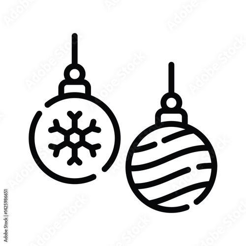 Grab this amazingly designed line style icon og hanging baubles