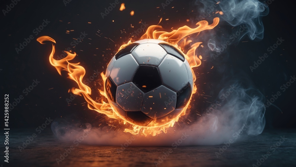 Fototapeta premium Vivid fiery symbol against a backdrop