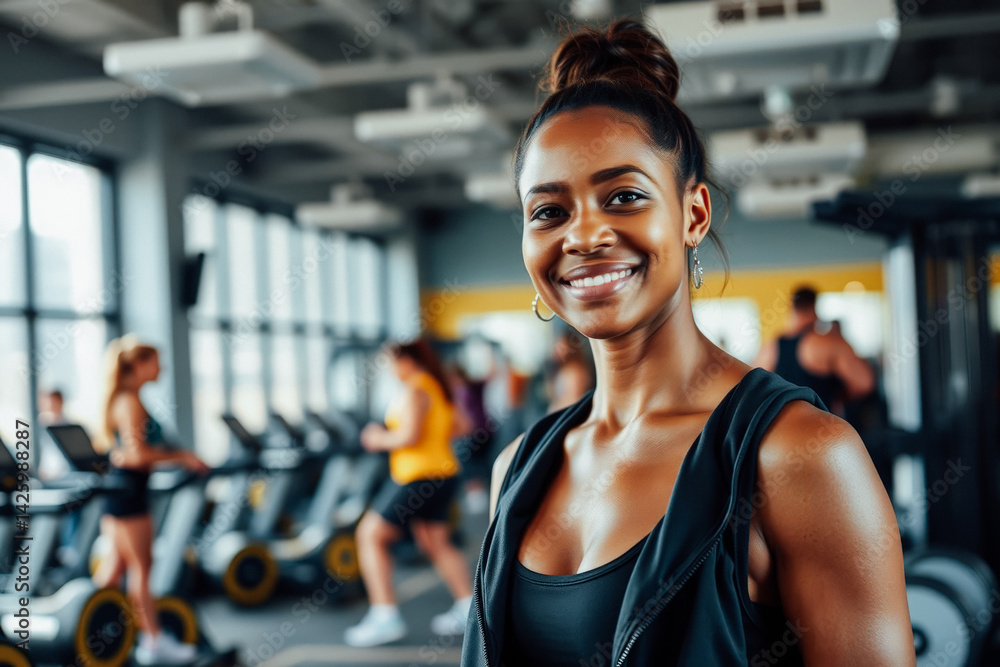 Fototapeta premium Smiling Woman in Fitness Center