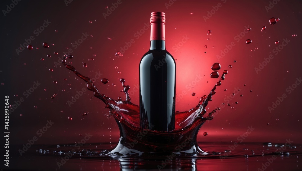 Fototapeta premium Abstract wine splash with vibrant background and celebration theme