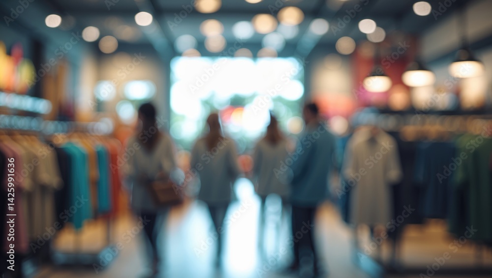 Fototapeta premium Abstract blurred interior background of mall shop and retail space