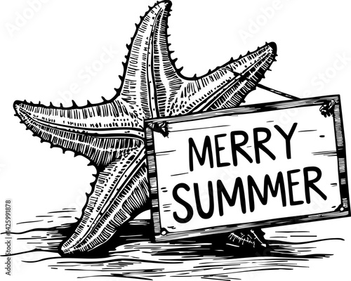Summer celebration event beachside illustration coastal environment whimsical viewpoint christmas in july theme