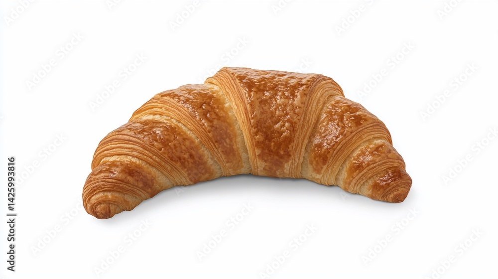 Golden brown croissant, perfectly baked Golden brown croissant, perfectly baked