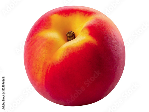 Wallpaper Mural Vibrant, ripe peach isolated on white.  Perfect for food blogs, recipes, healthy eating campaigns, and product packaging.  High-resolution image with a clean, studio-style background. Torontodigital.ca