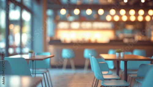 Obraz na płótnie Abstract blurred background of cafe and restaurant for design w salonie