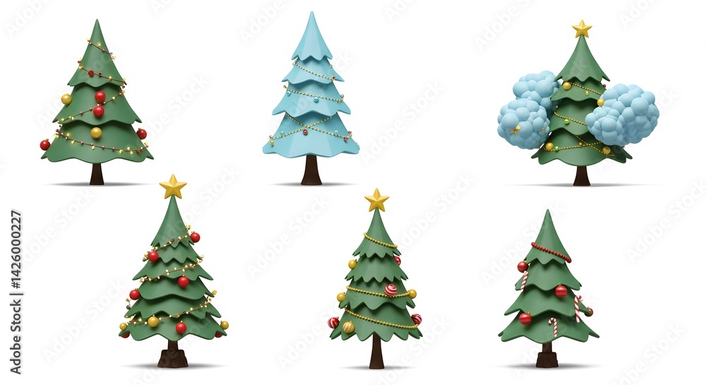 Selected Holiday 3D Illustrations PNG Set on White Background Selected Holiday 3D Illustrations PNG Set on White Background