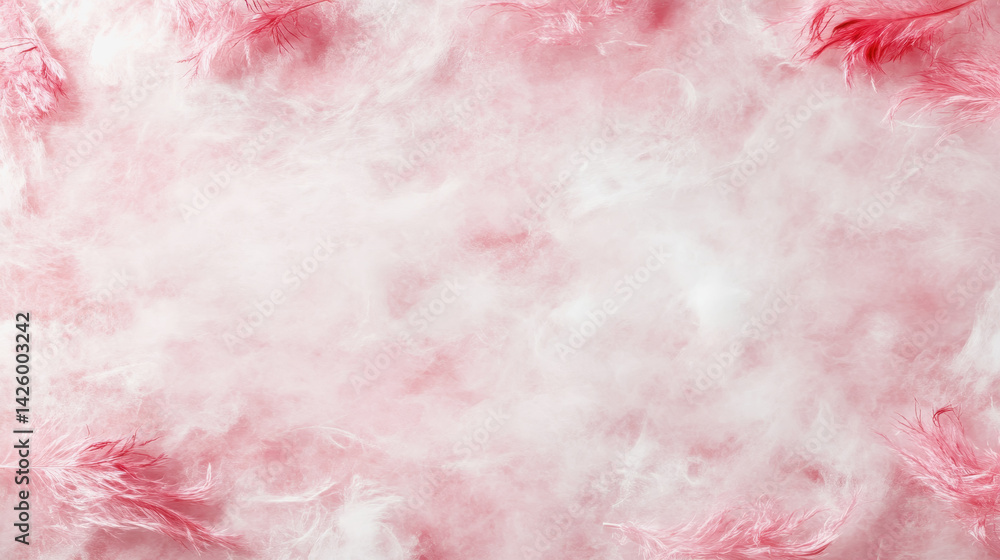 Fototapeta premium Delicate pink feathers on a crisp white background showcasing soft textures and elegant design elements for art