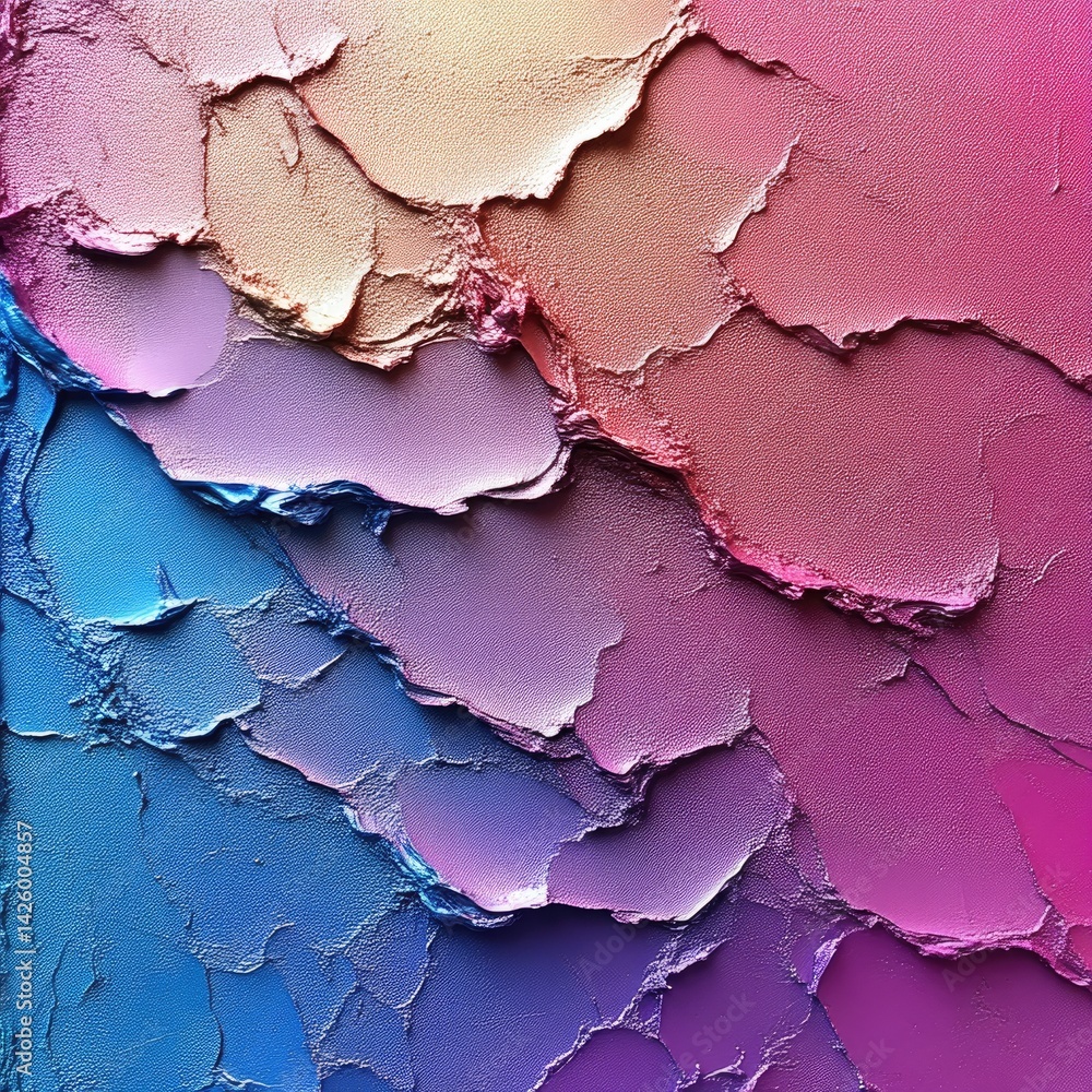 Obraz premium Textured surface with blended colors ranging from blue to pink and beige.