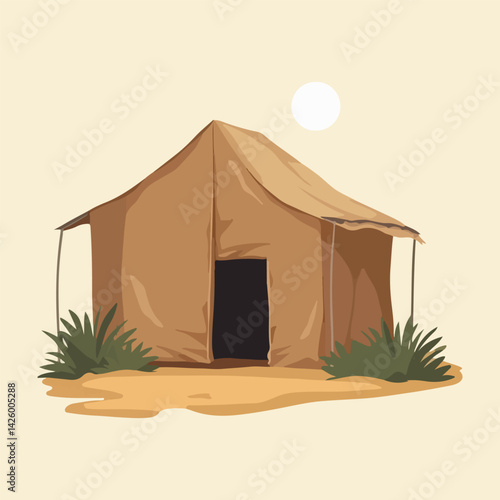Hope & Solidarity for Refugees - World Refugee Day Vector Design, Shelter Protection, Refugee Rights, Solid Color Art, Global Responsibility, Safe Refugee Path