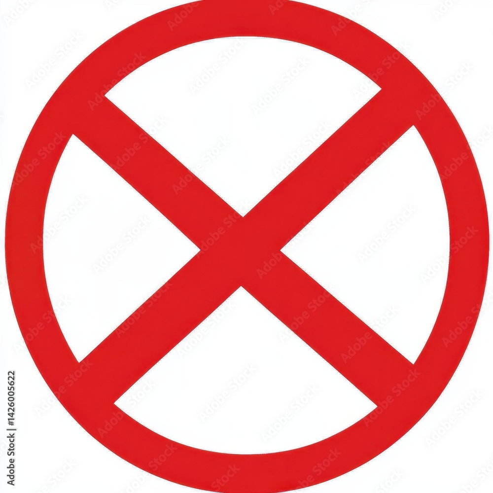 Red circle with a large red cross