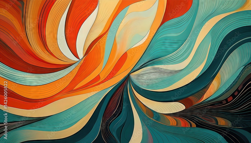 Vibrant, Swirling Abstraction An AIGenerated Masterpiece in Shades of Red and Blue, Intricate Patterns Forming a Stunning Backdrop for Modern Art, Design, or Digital Media.