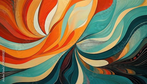 Obraz na płótnie Vibrant, Swirling Abstraction An AIGenerated Masterpiece in Shades of Red and Blue, Intricate Patterns Forming a Stunning Backdrop for Modern Art, Design, or Digital Media. w salonie