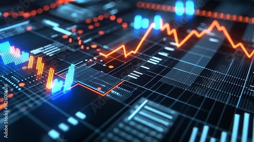 Wallpaper Mural Digital Stock Market Fluctuation Torontodigital.ca