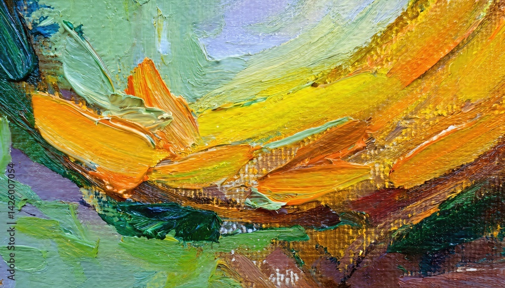 Fragment of Vibrant Abstract Expressionism A Colorful Swirl of Oils on Canvas, Showcasing Layers of Rich Textures and Emotional Energy, Expressing the Dynamic Spirit of Modern Art.