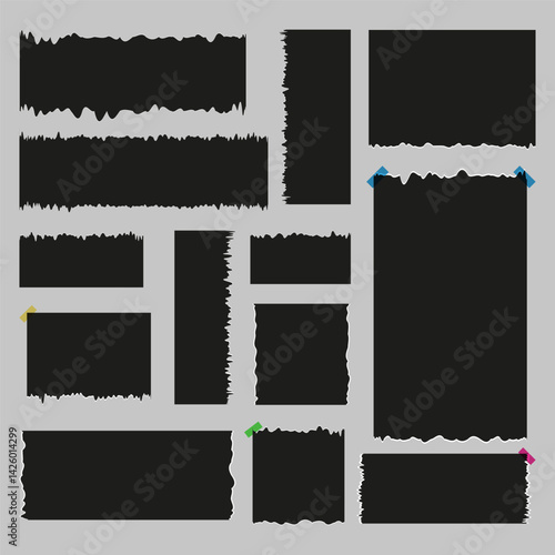 set of black pieces of thorn paper