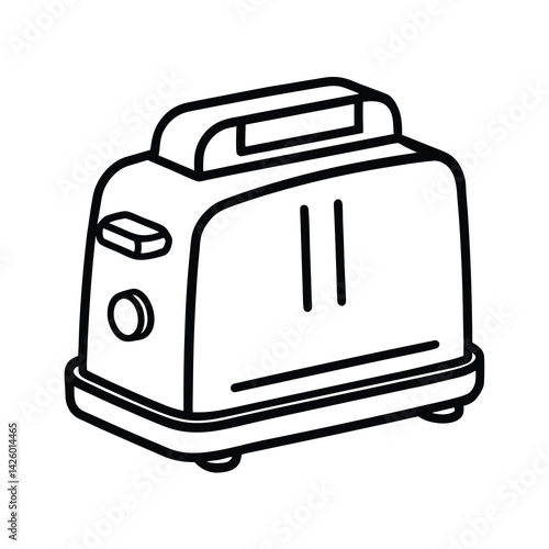 toaster line art vector on white background