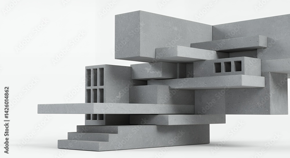 Abstract gray architecture model design concept Abstract gray architecture model design concept