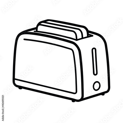 toaster line art vector on white background