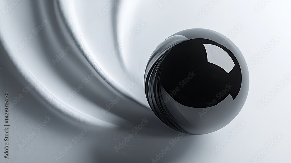 Pure White Background PNG with Shiny Black Sphere, Ideal for UI Elements or Branding Designs Pure White Background PNG with Shiny Black Sphere, Ideal for UI Elements or Branding Designs
