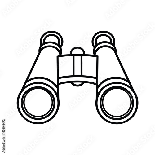 vintage field glasses line art vector on white background