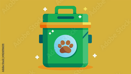 A biodegradable pet waste bag dispenser made from recycled materials.. Vector illustration