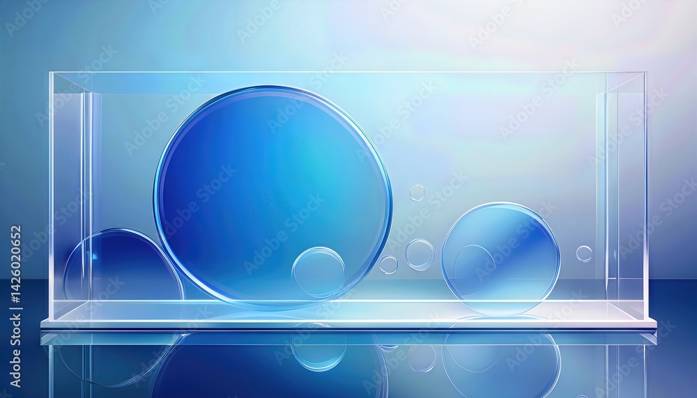 Transparent Glass Frame Template Illuminating Glassmorphism Banner at Dusk with Elegant Transparency and Modern Aesthetic